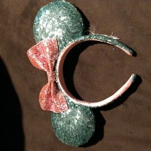 Mint Green and Pink Minnie Ears.